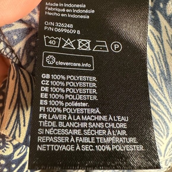 William Morris & Co X H&M Women's Blue Ivory Floral Print Tunic Dress size 8 EUC - Picture 5 of 8